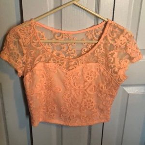 Orange Lace Crop top
